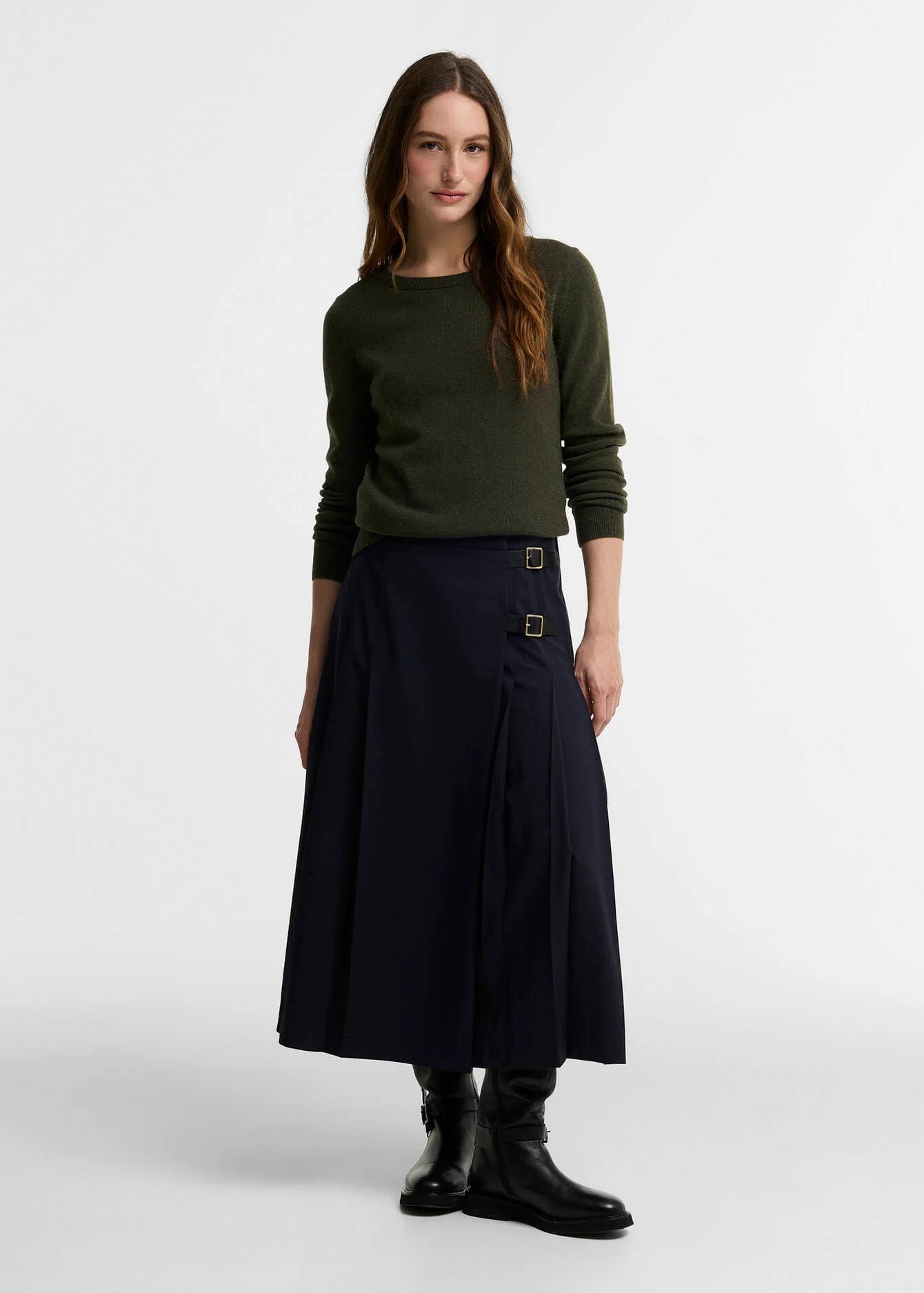 Barbour Pendle Crew Knitted Jumper Olive Birchwood