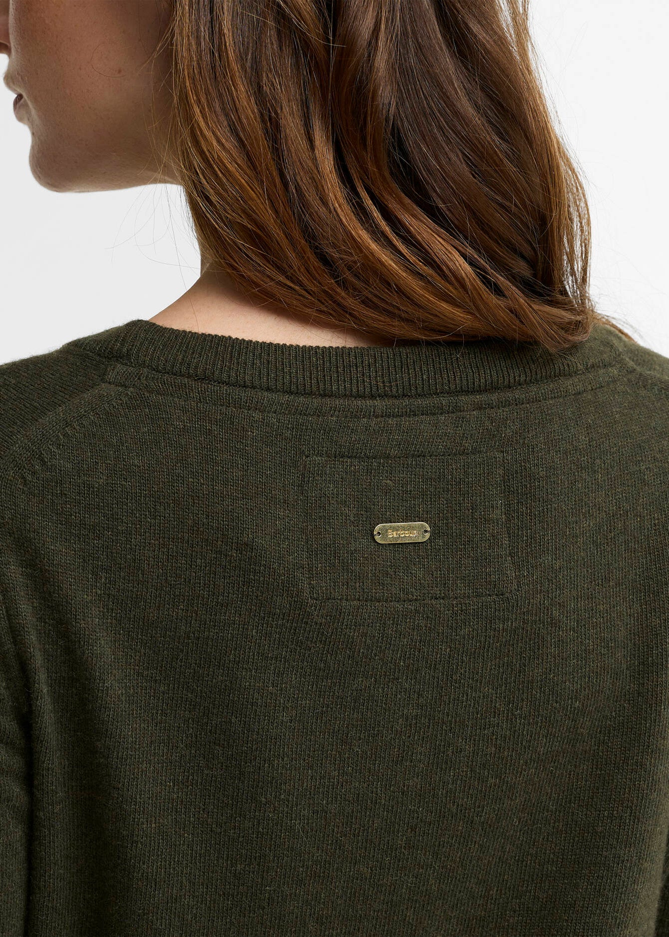 Barbour Pendle Crew Knitted Jumper Olive Birchwood