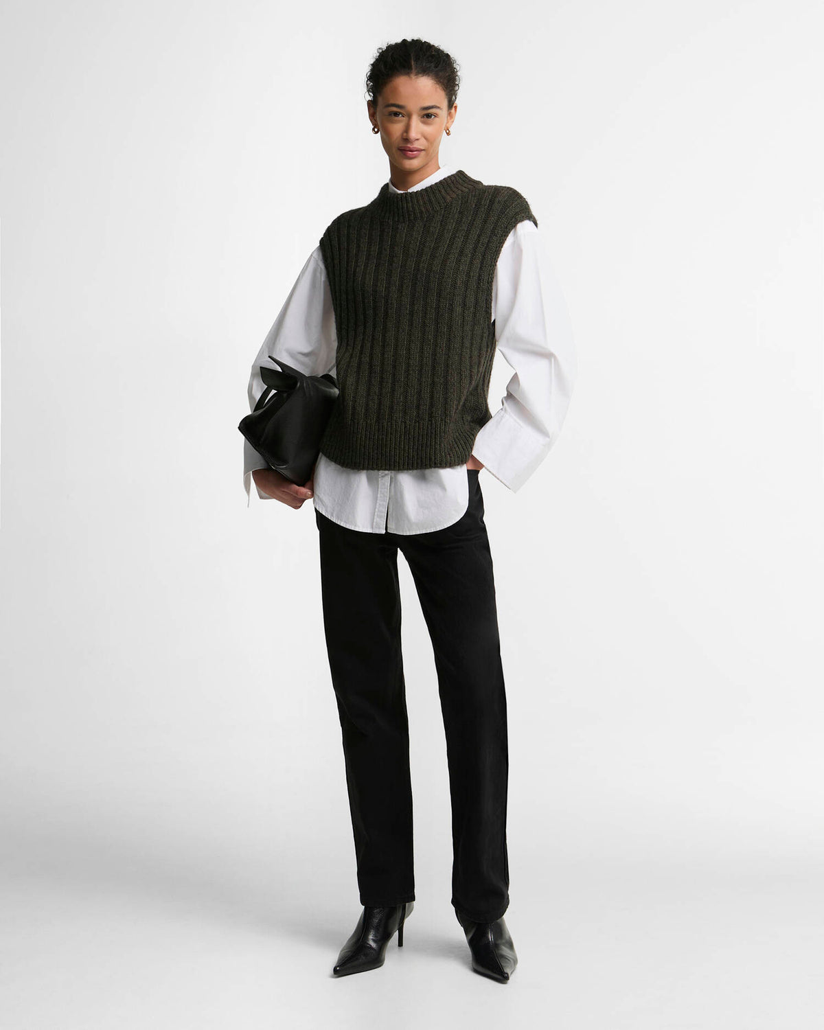 Barbour Anastasia Knitted Vest Olive Multi