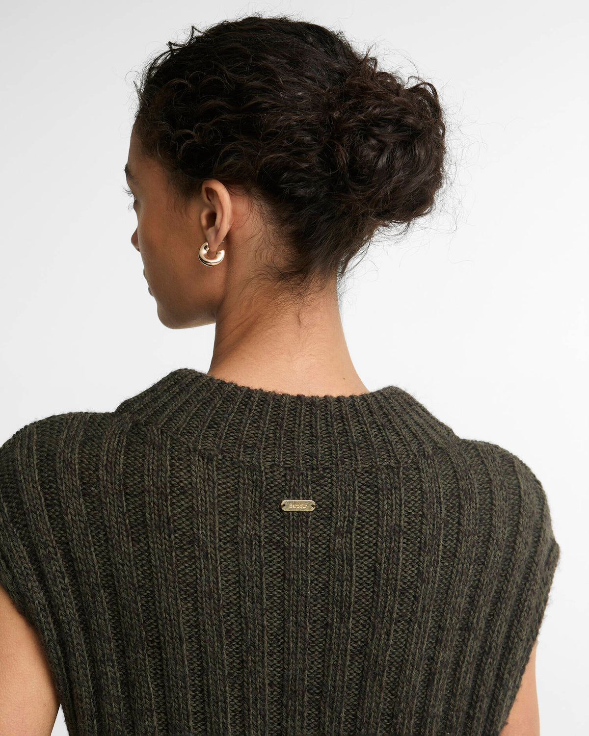 Barbour Anastasia Knitted Vest Olive Multi