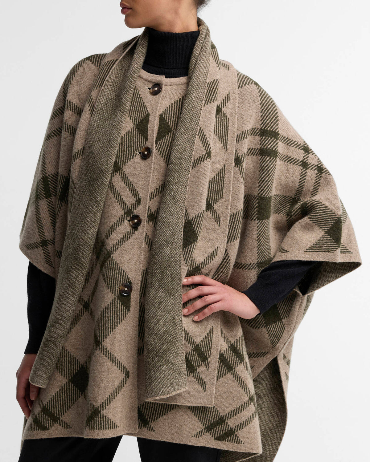 Barbour Vienna Knitted Cape Warm Trench Multi