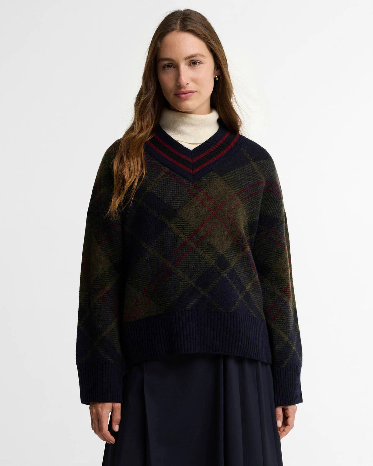 Barbour Shae Knitted Jumper Shadow Classsic Tartan