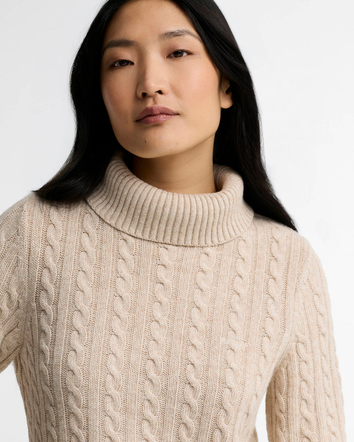 Barbour Ambleside Cable Knitted Jumper Oatmeal