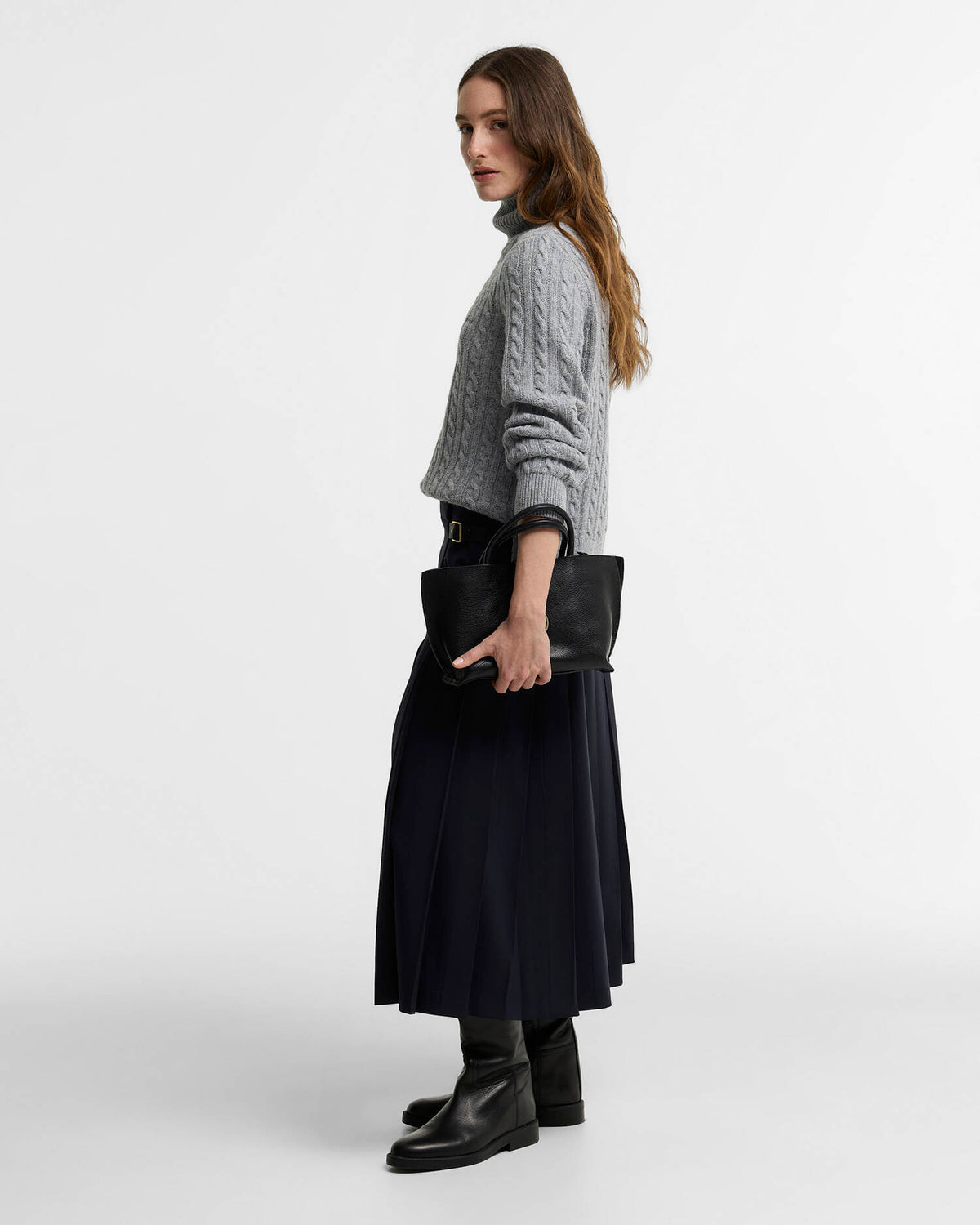 Barbour Ambleside Cable Knitted Jumper Grey Marl