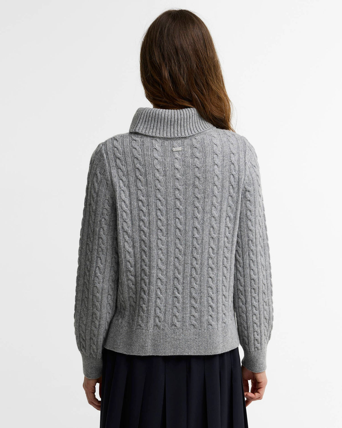 Barbour Ambleside Cable Knitted Jumper Grey Marl