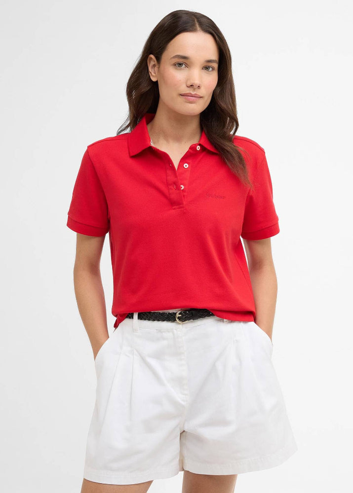 Barbour Bowford Polo Top Poppy Red