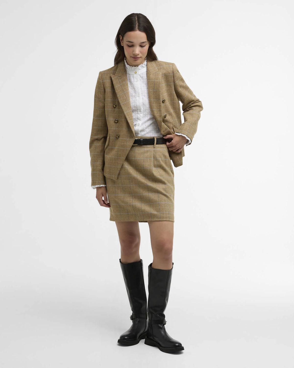Barbour Petunia Mini Skirt Soft Blue Tweed