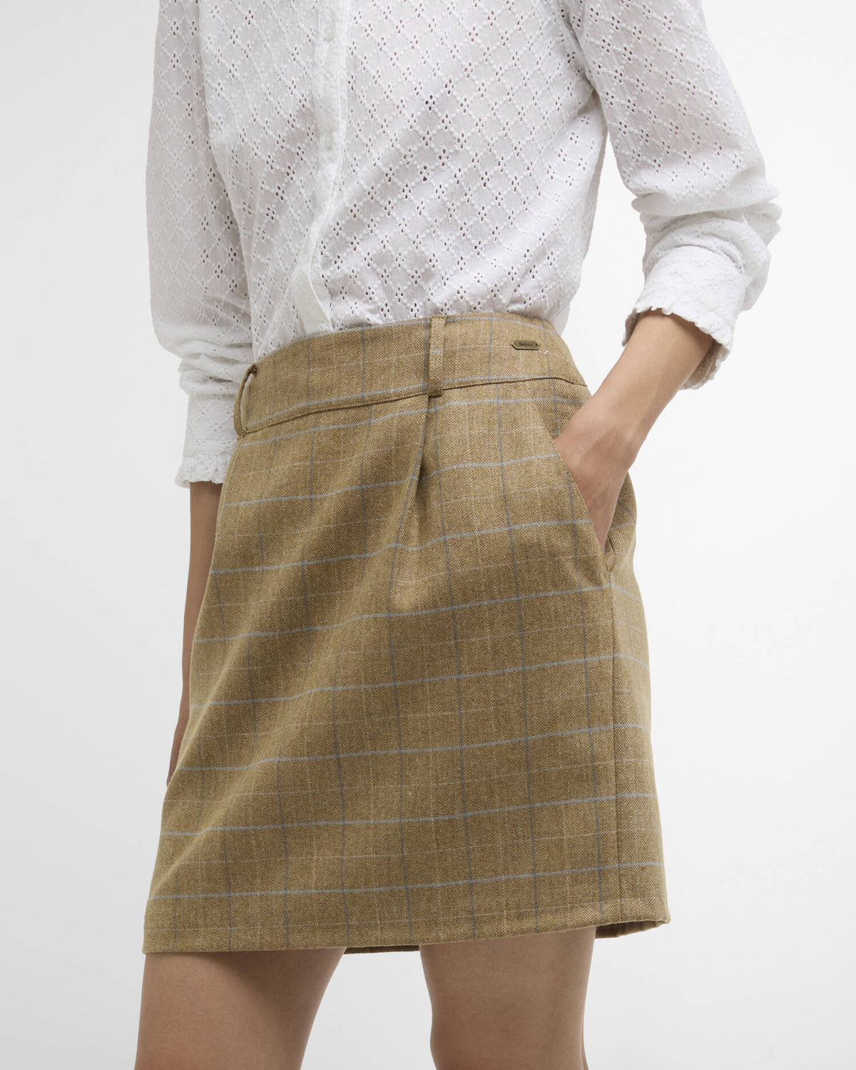 Barbour Petunia Mini Skirt Soft Blue Tweed