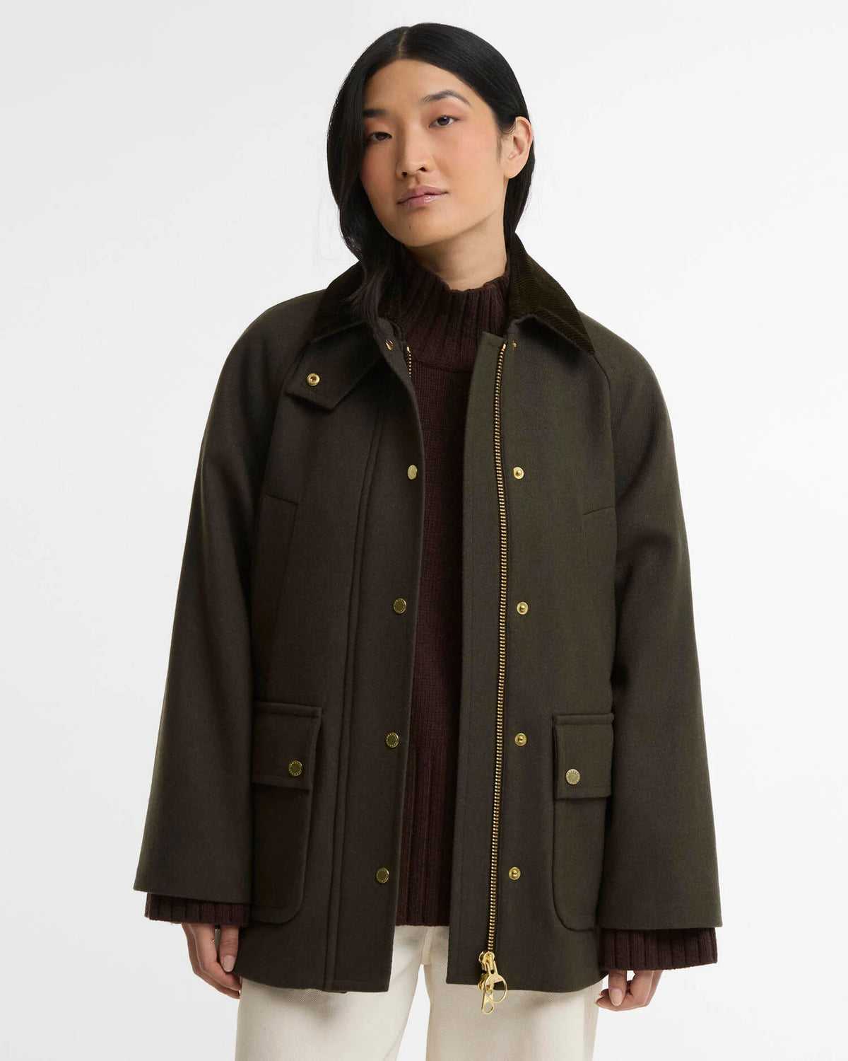 Barbour Bedale Wool Olive