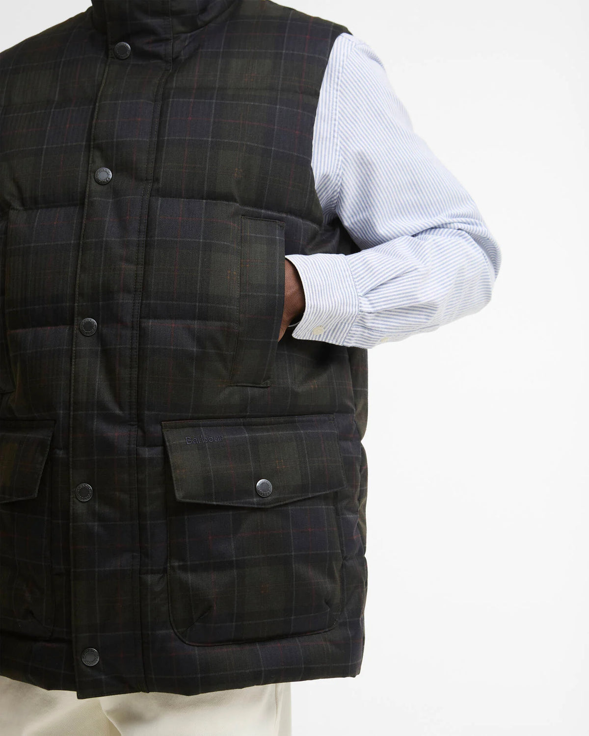 Barbour Lonnen Tartan Puffer Gilet Classic Tartan