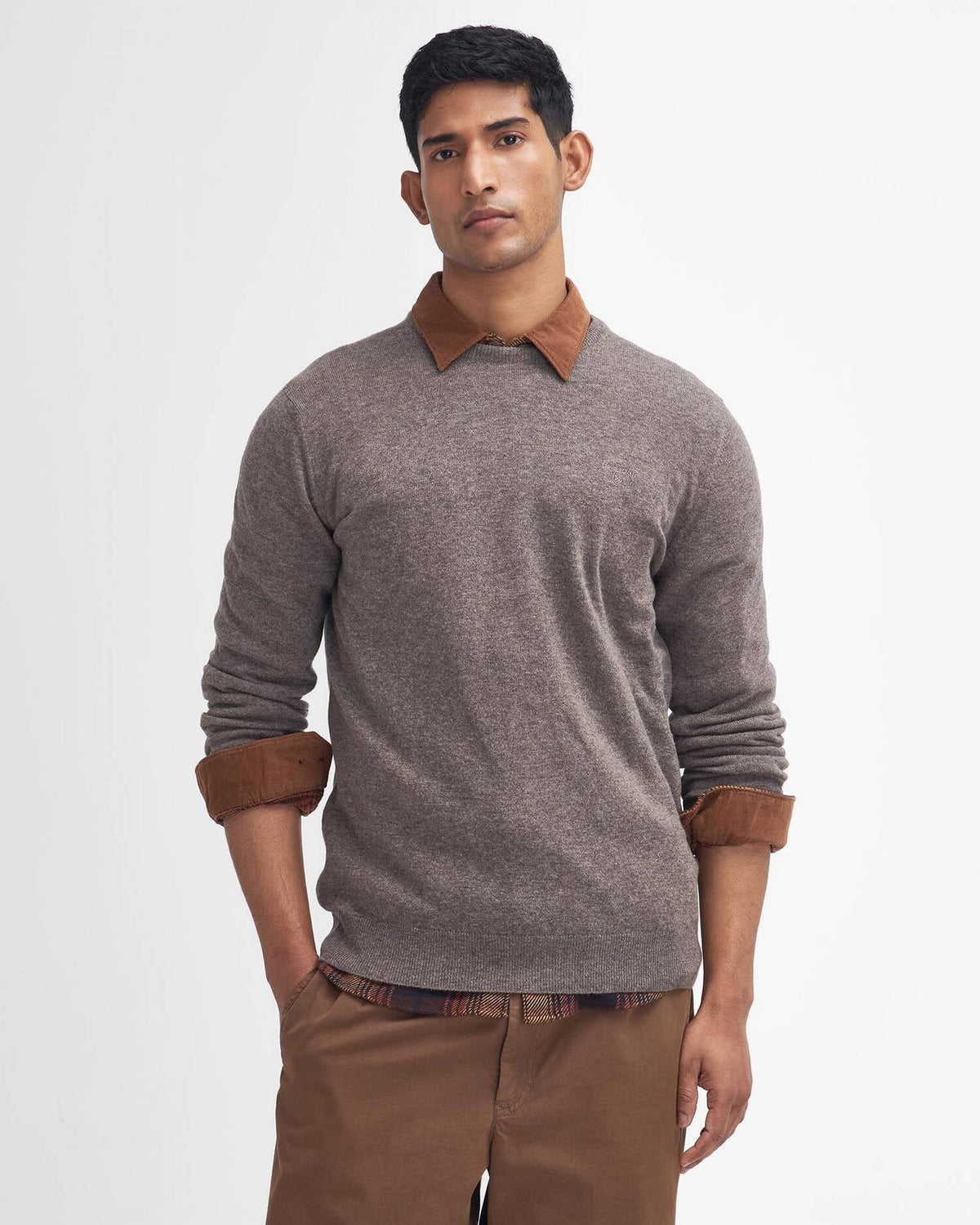 Barbour Ess Lambwool Crew Neck Dark Stone