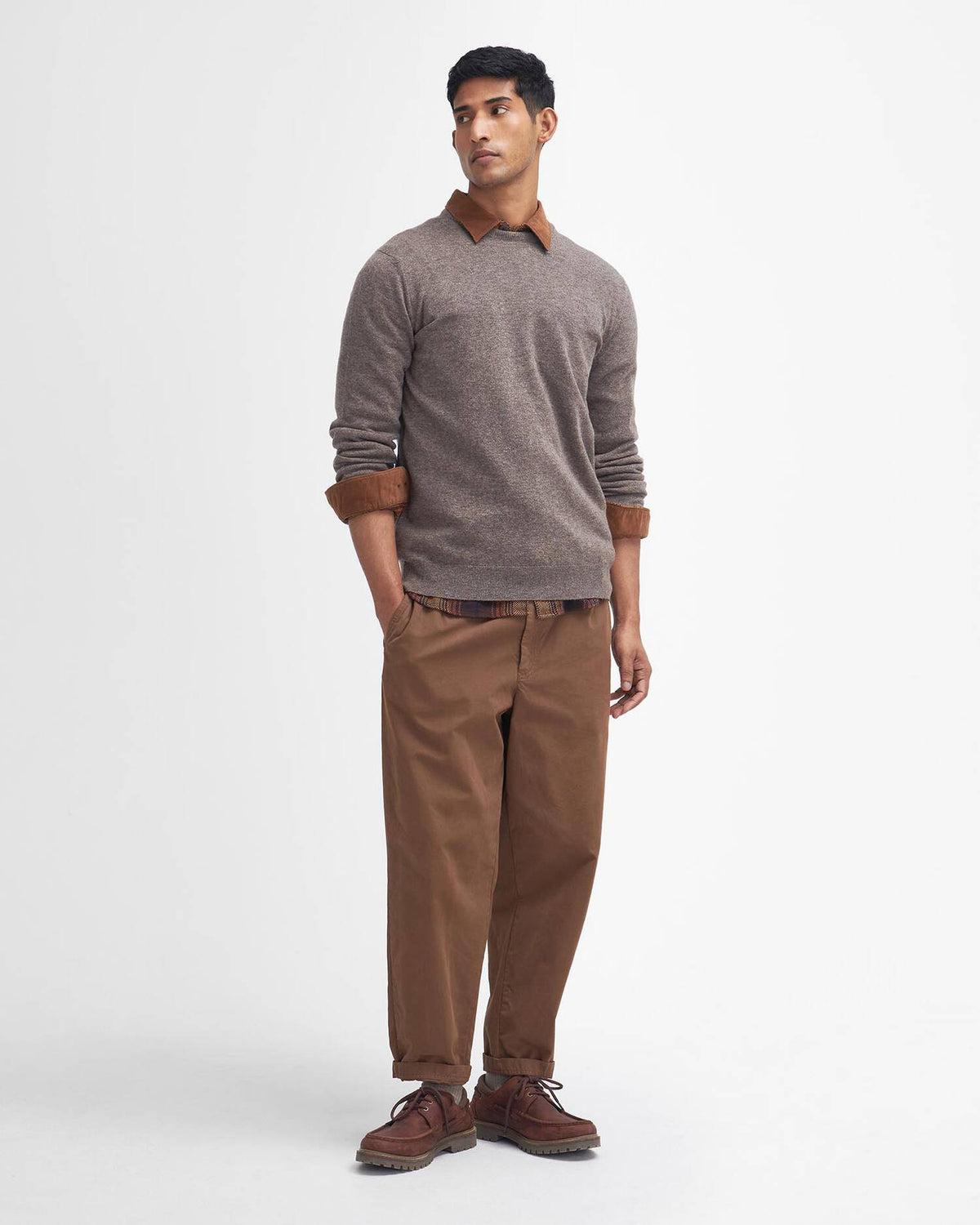 Barbour Ess Lambwool Crew Neck Dark Stone