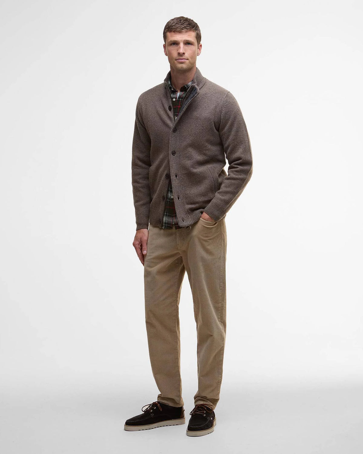 Barbour Ess Patch Zip Thru Dark Stone