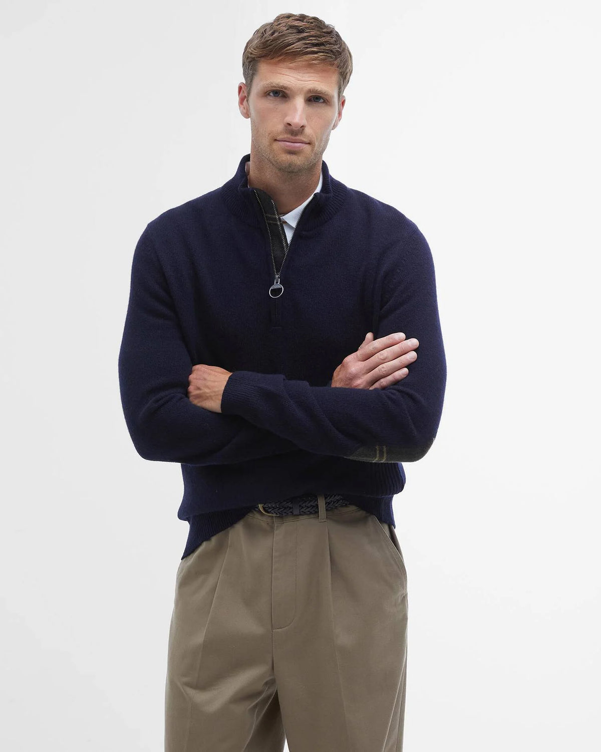 Barbour Holden Half Zip Wool Navy