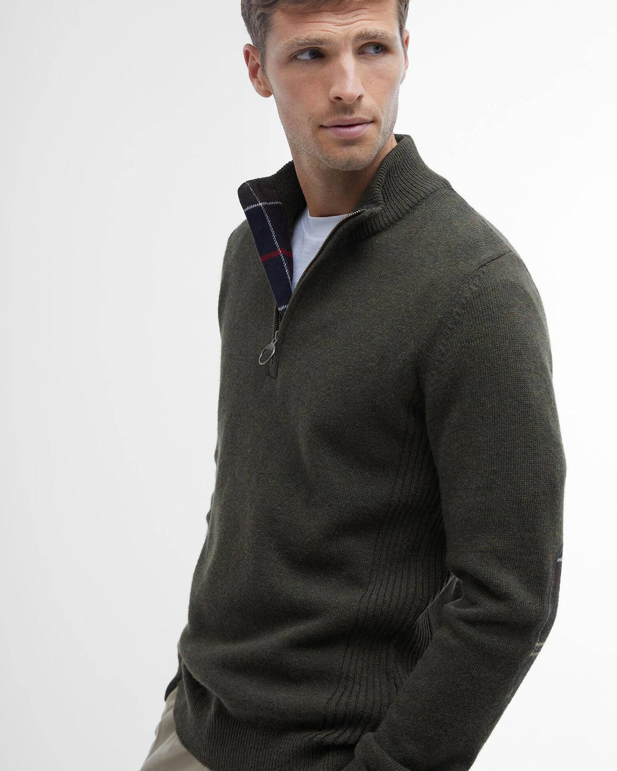 Barbour Holden Half Zip Olive Marl