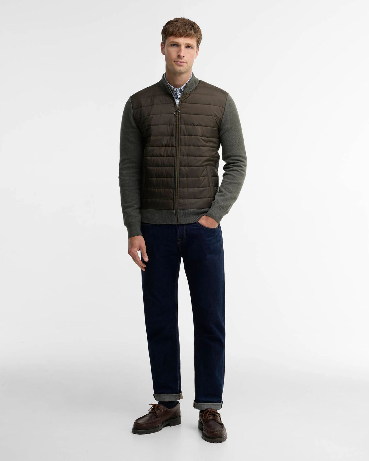 Barbour Essential Carn Baffle Zip Olive