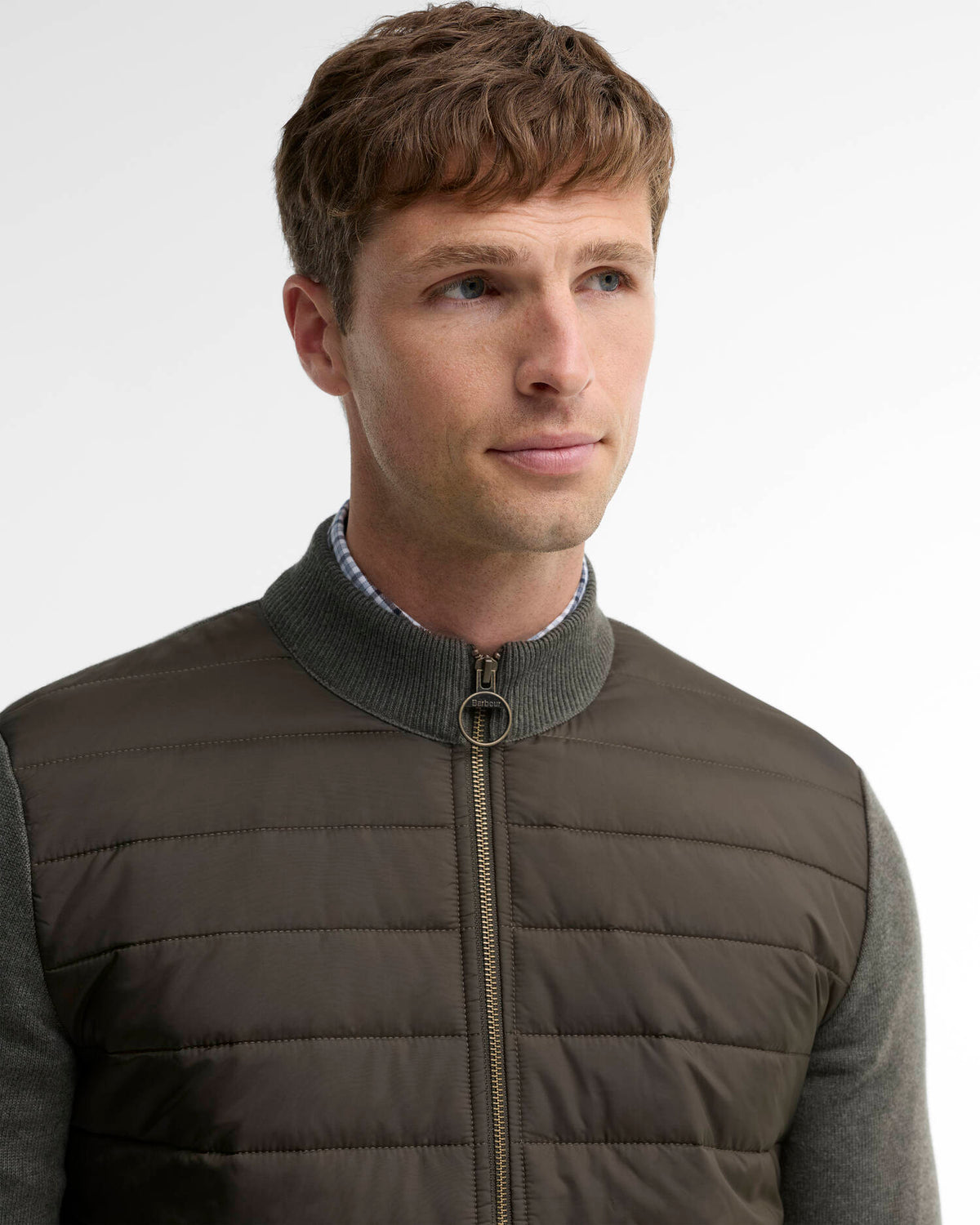 Barbour Essential Carn Baffle Zip Olive