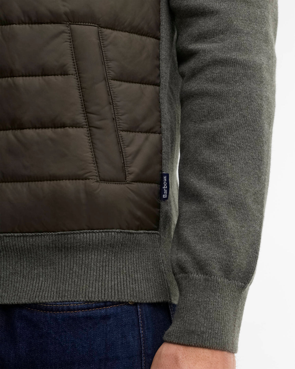 Barbour Essential Carn Baffle Zip Olive