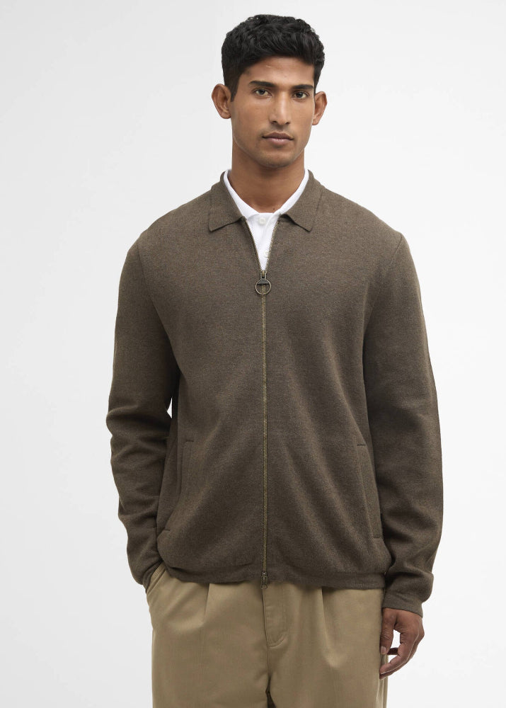 Barbour Crowcombe Knitted Zip Thru Olive