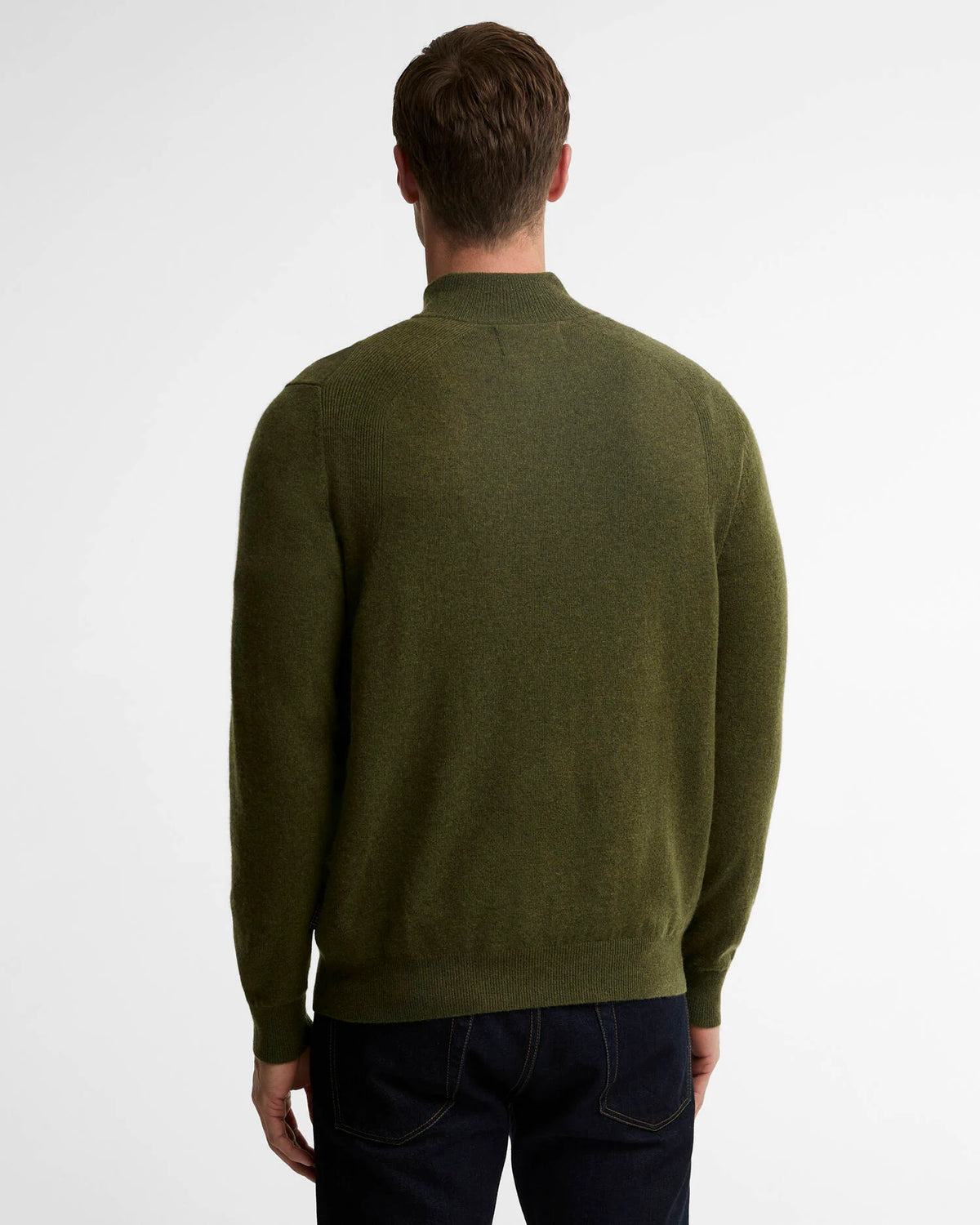 Barbour RonsonTartan Trim Half Zip Olive