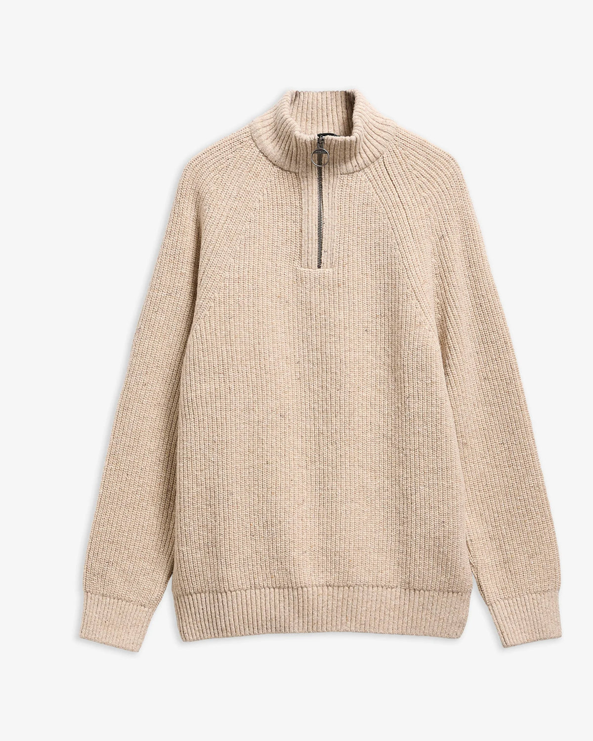 Barbour Essentiials Black Fleck Half Zip Pearl