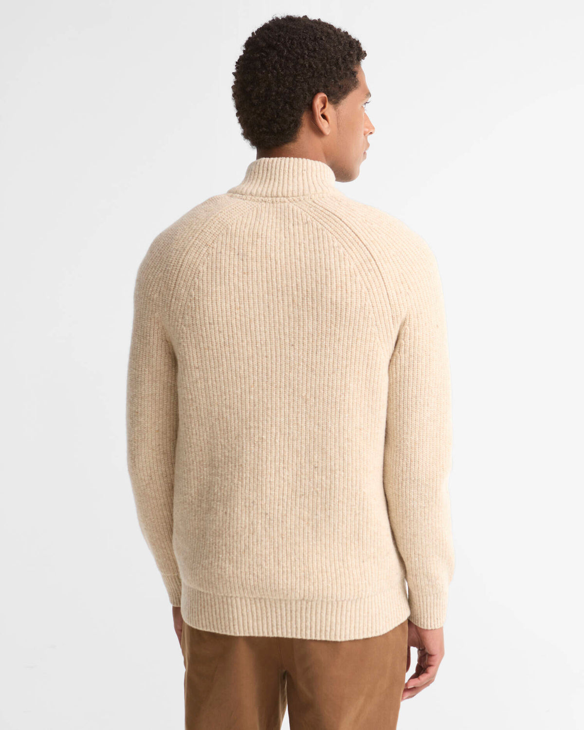 Barbour Essentiials Black Fleck Half Zip Pearl