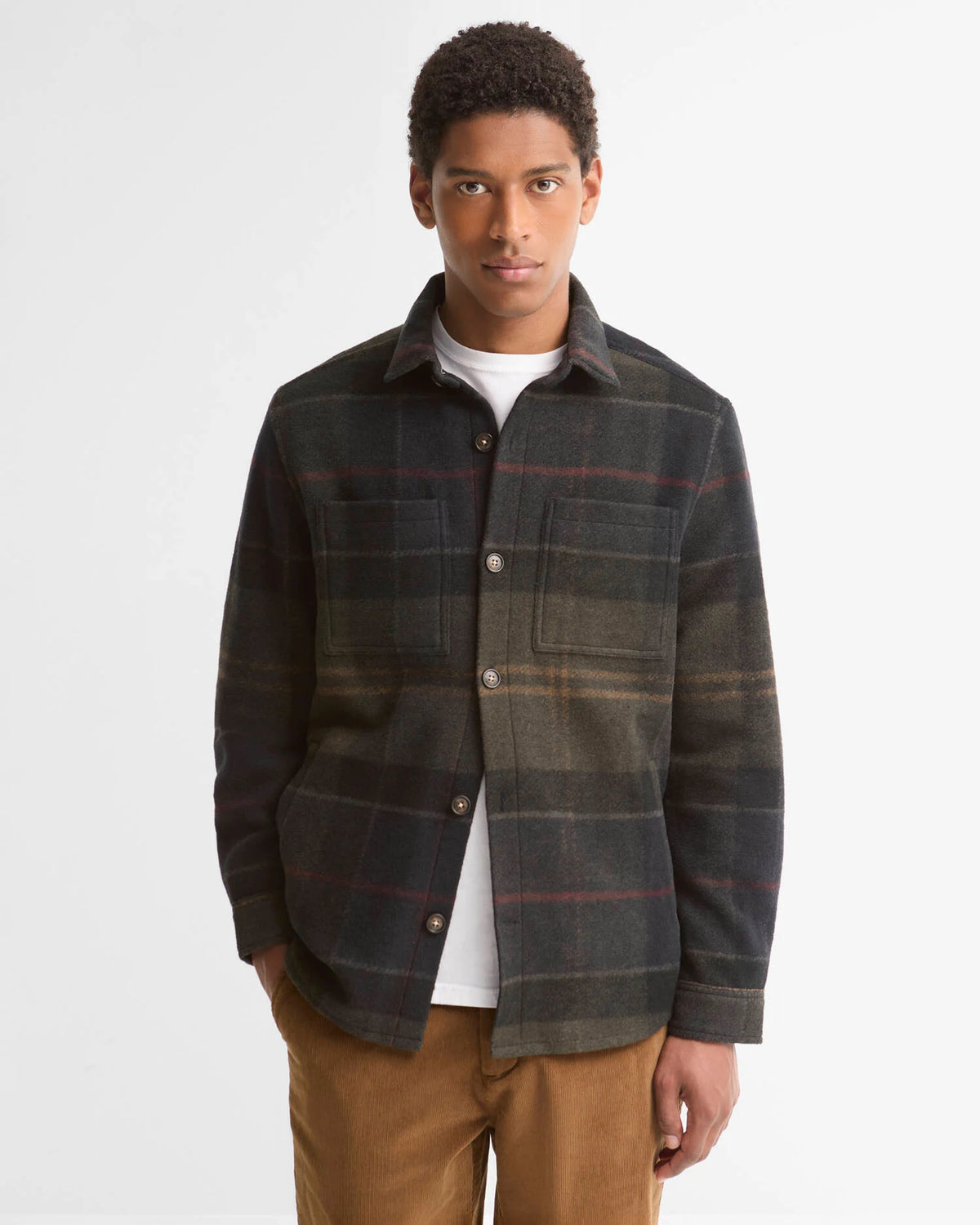 Barbour Woodlane Brush Check Overshirt Shadow Classic Tartan