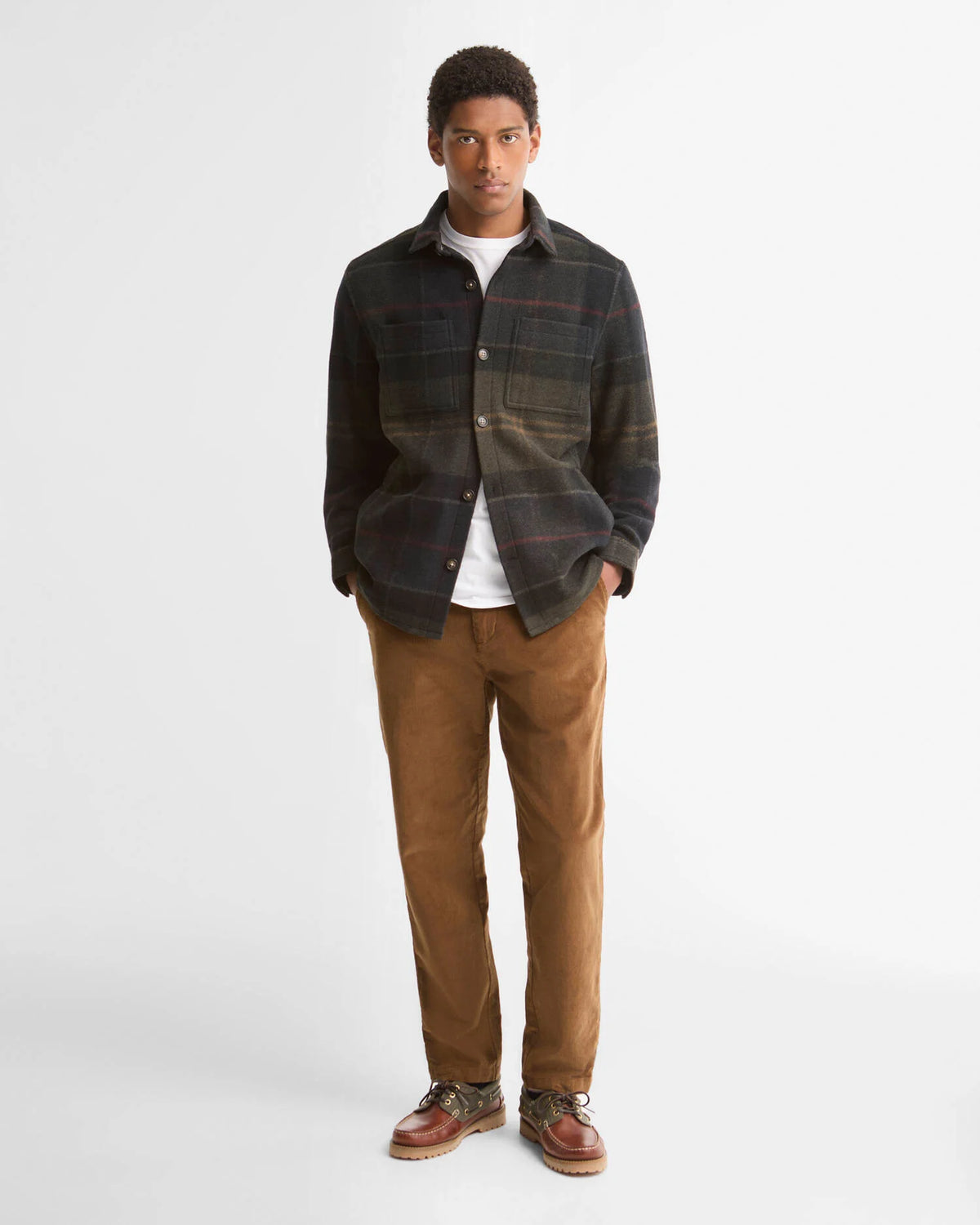 Barbour Woodlane Brush Check Overshirt Shadow Classic Tartan