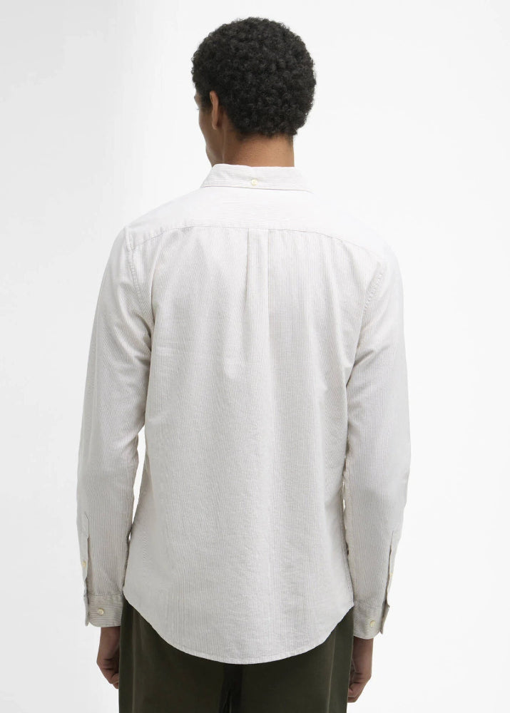 Barbour Stripe Oxtown Tailored Fit Stone