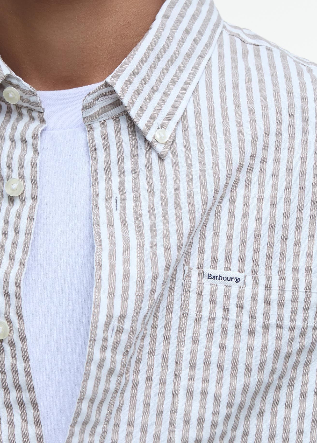 Barbour Cresswell SeersuckerShirt TF Stone