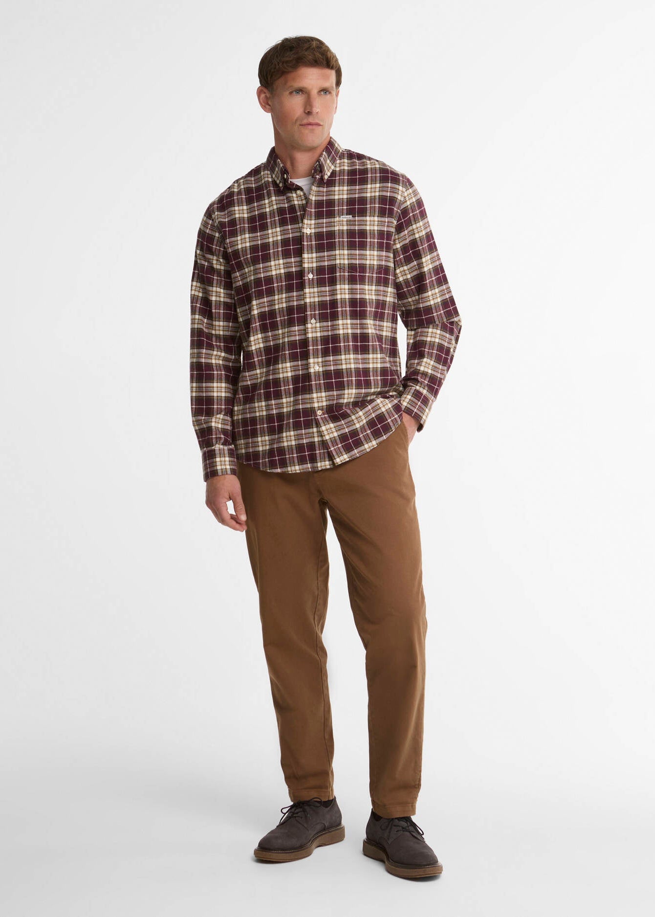 Barbour Telfield Shirt Regular Fit Dark Bordeux