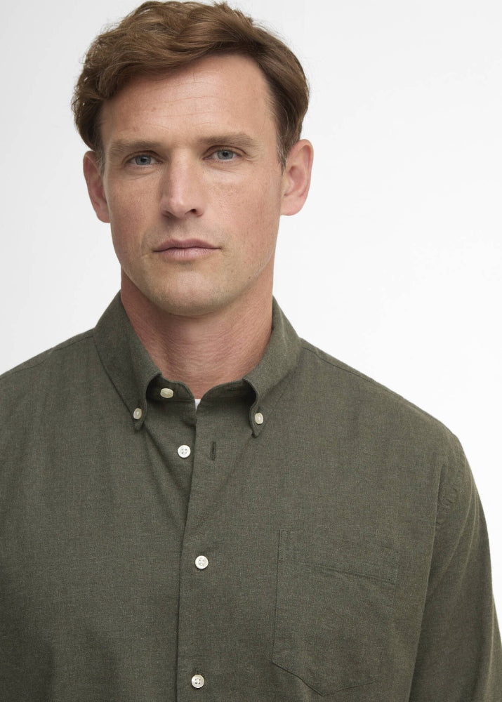 Barbour Aukside Regular Shirt Olive Marl