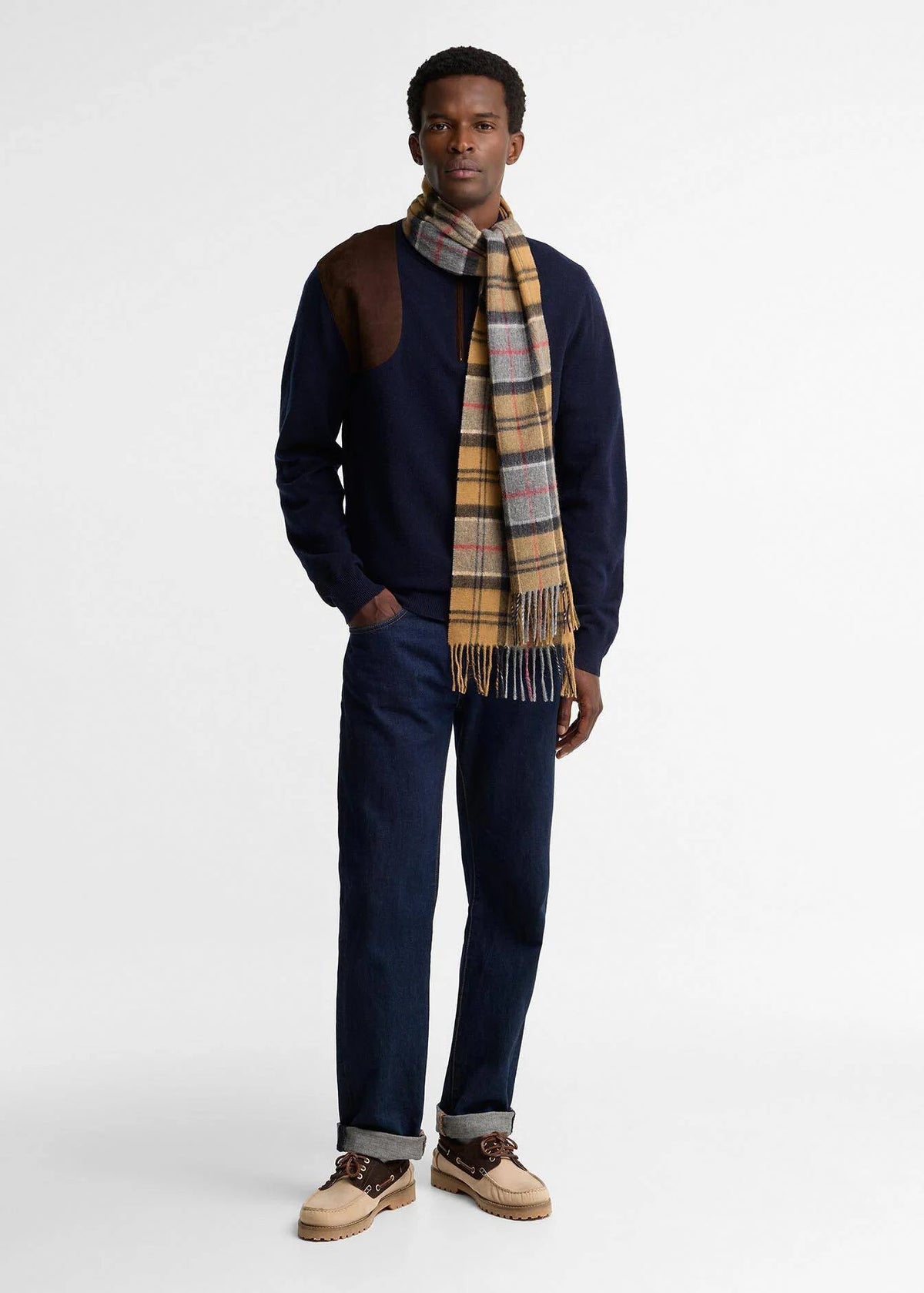 Barbour Wool Cashmere Tartan Scarf Dress Tartan
