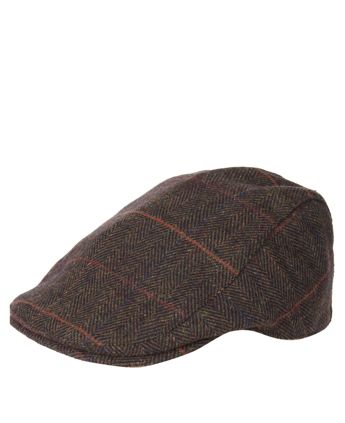 Barbour Cheviot Flat Cap Olive Herringbone