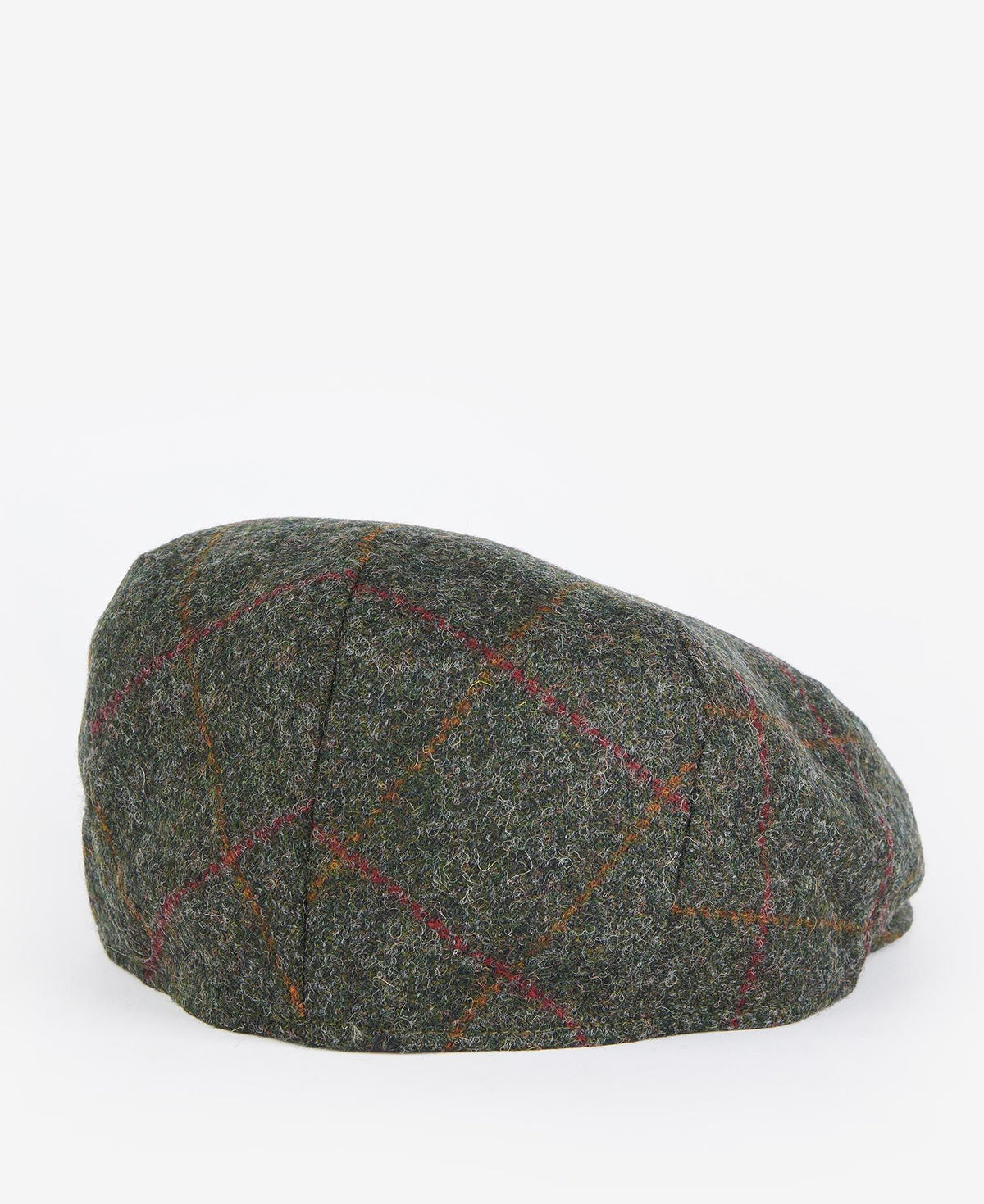 Barbour Crieff Flat Cap Olive Red Overcheck