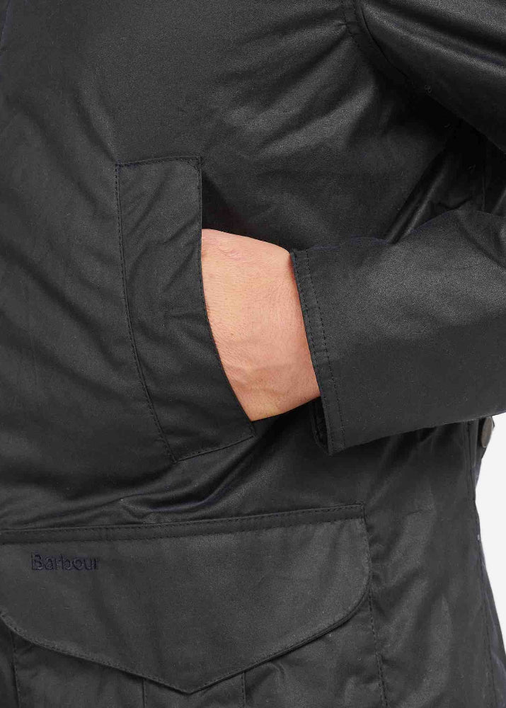 Barbour Hereford Wax Jacket Navy