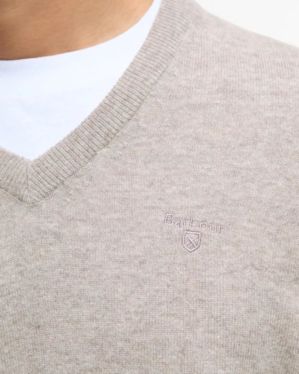 Barbour Essentail LW V Neck Stone