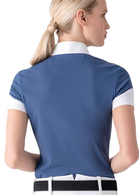 Equiline Colid Short Sleeve Show Shirt Indigo Blue