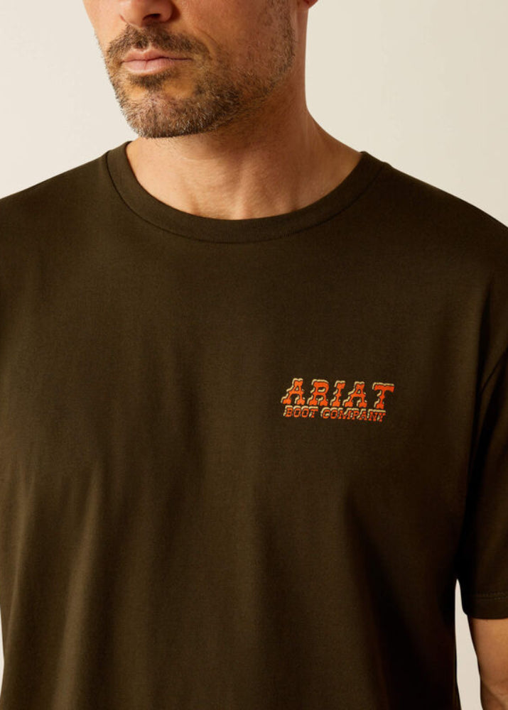 Ariat Possum DN A Half SS Shirt Dark Olive