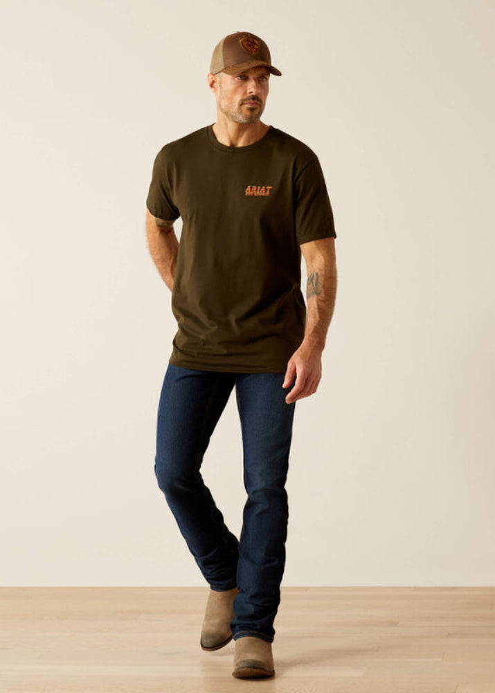 Ariat Possum DN A Half SS Shirt Dark Olive