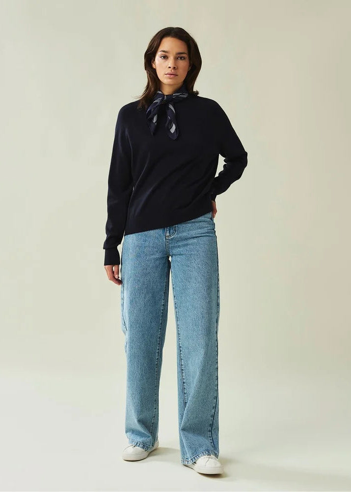 Lexington Freya Cotton/Cashmere Sweater Blue