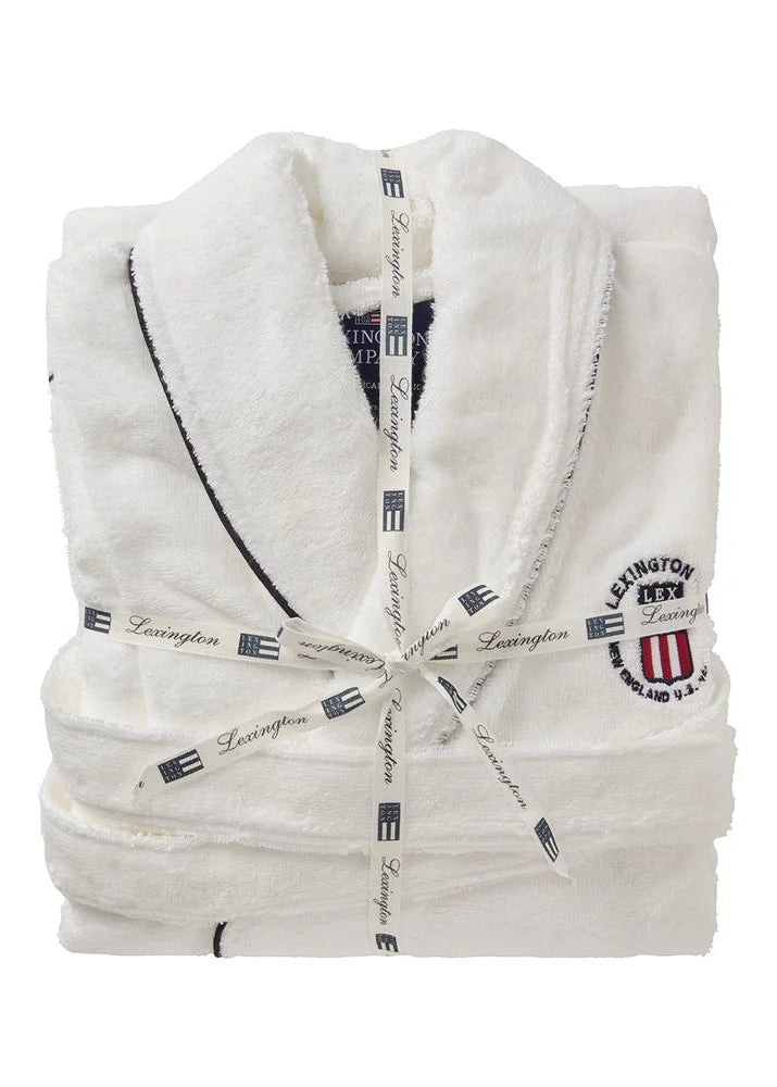 Lexington Cotton Terry Robe with Contrast White