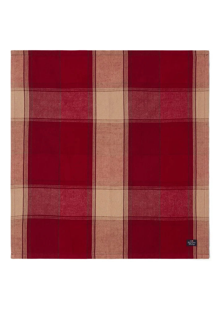 Lexington Check Lin/Cotton Napkin Red/Beige 50x50