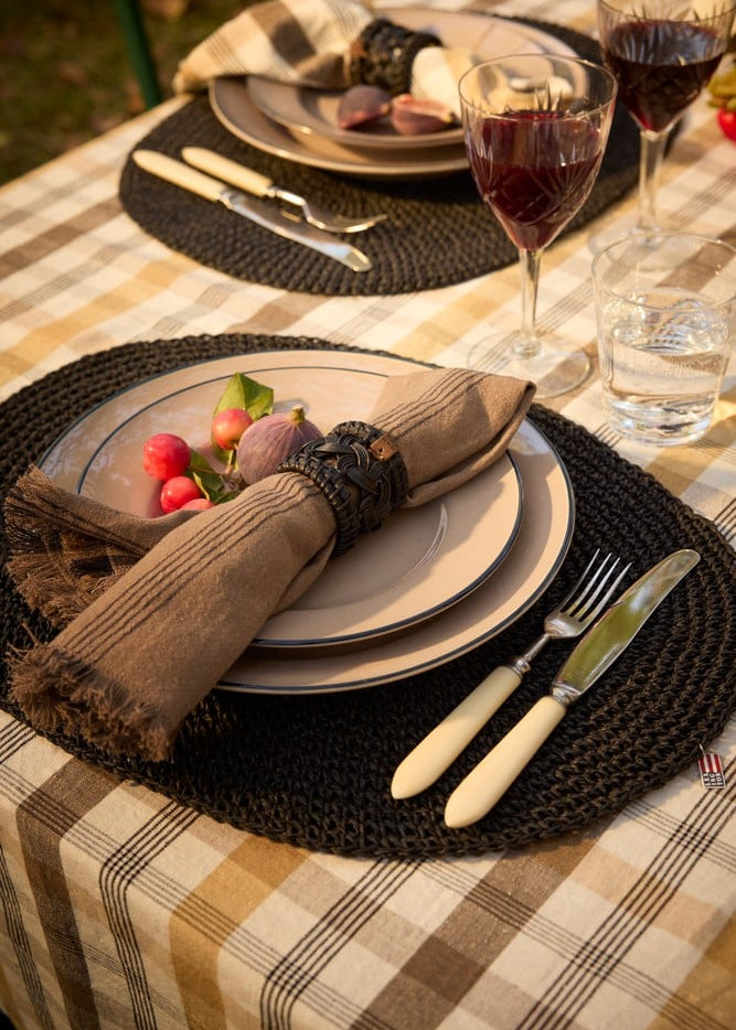 Lexington Striped Linen/Cotton Napkin Stone/BL