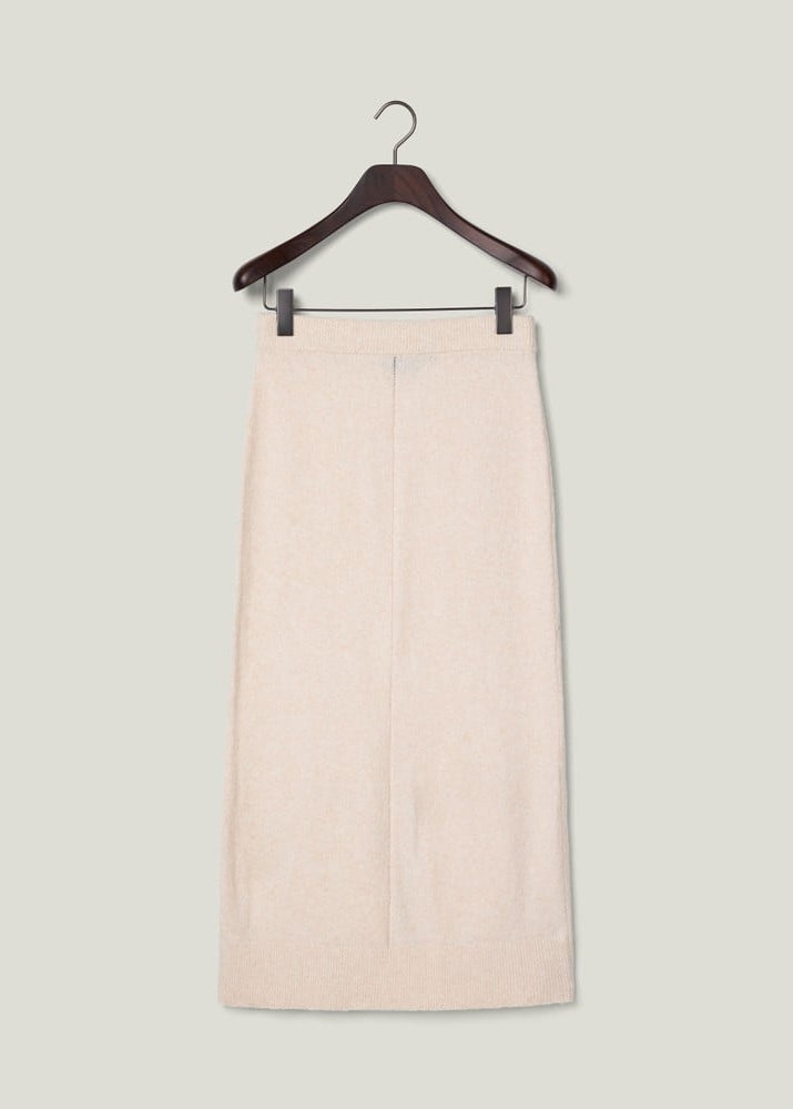 Lexington Soft Knitted Skirt Offwhite/Melange