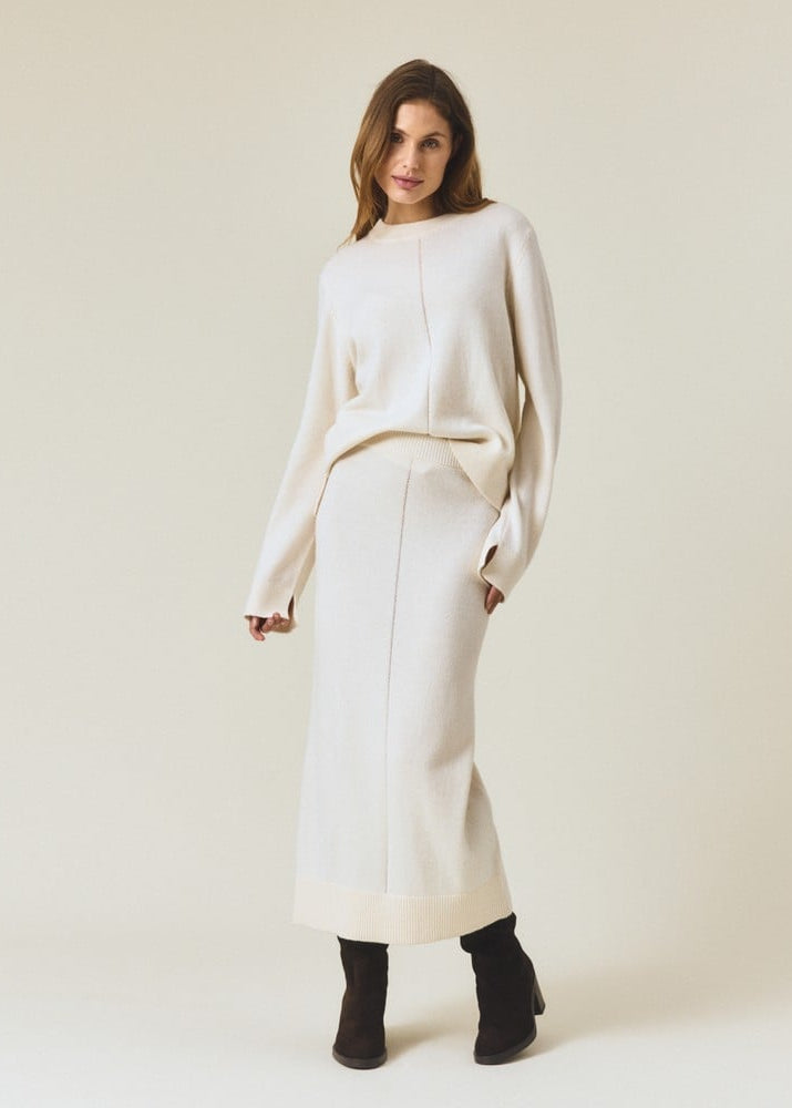 Lexington Soft Knitted Skirt Offwhite/Melange
