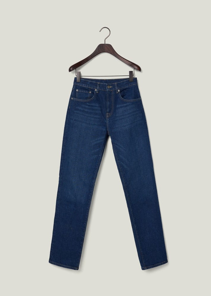 Lexington Mid Waist Straight Leg Jeans DK Blue