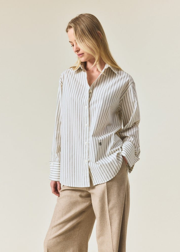 Lexington Folded Cuffs OS Striped Shirt GR/WHStrip