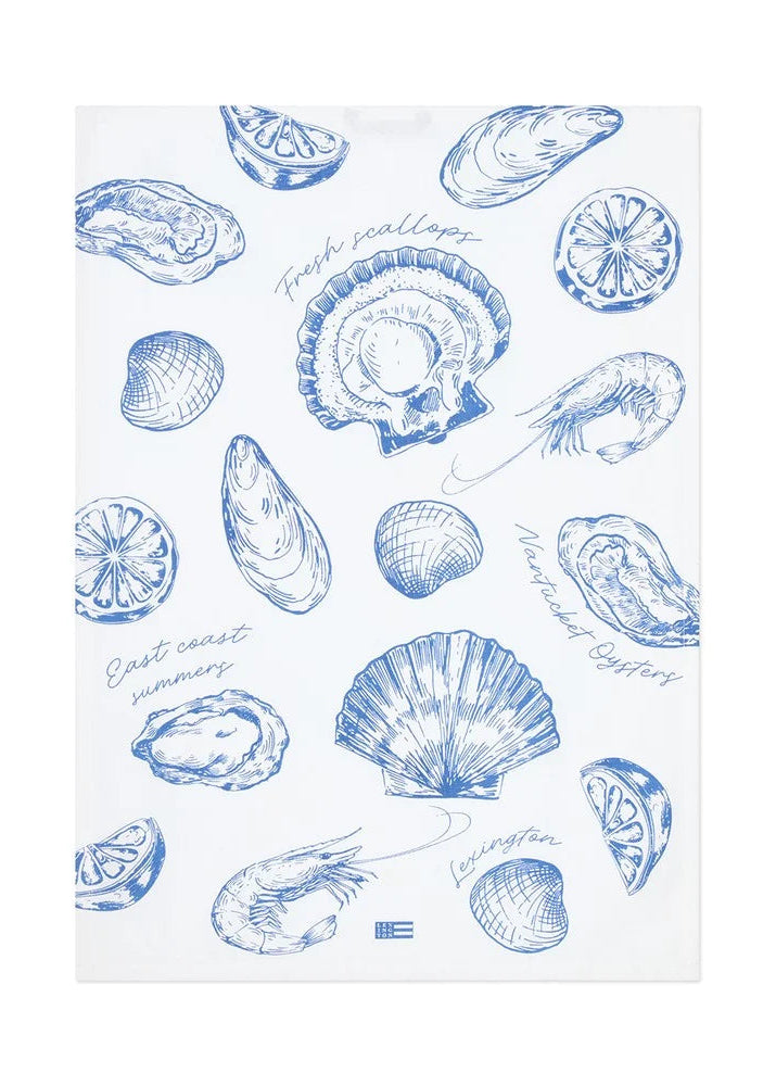 Lexington Shell Org cott Kitchen Towel WH/NY