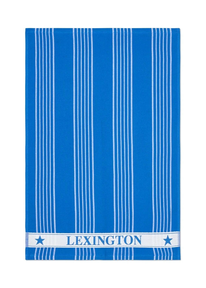 Lexington Striped Org Cot Terry Kitchen Towel BL/W